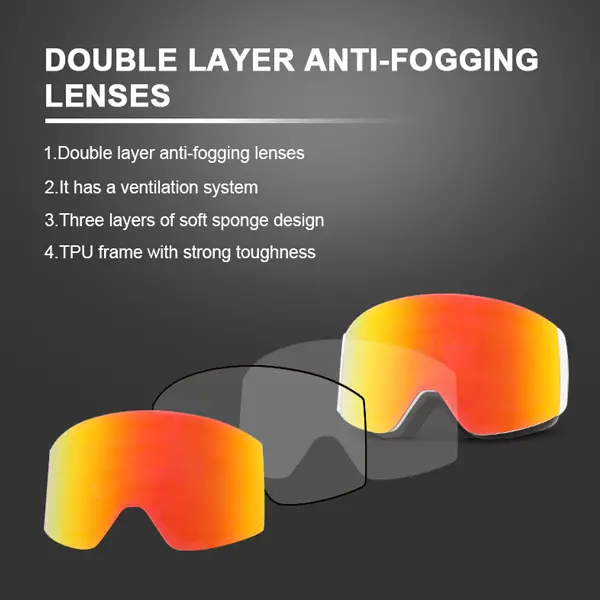Womens Mirrored Ski Goggles